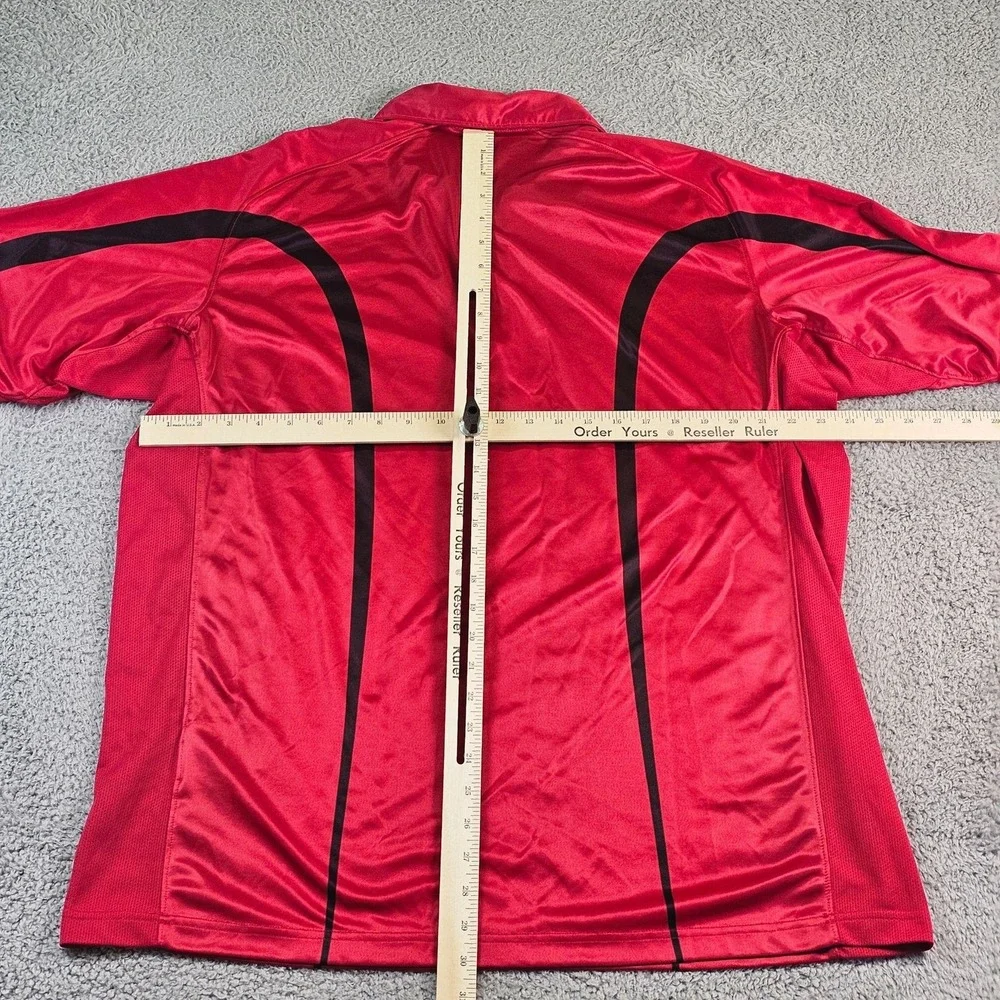 Nike Dri Fit Mens 2XL Polo Shirt Red 1/4 Zip Tennis Short Sleeve Performance